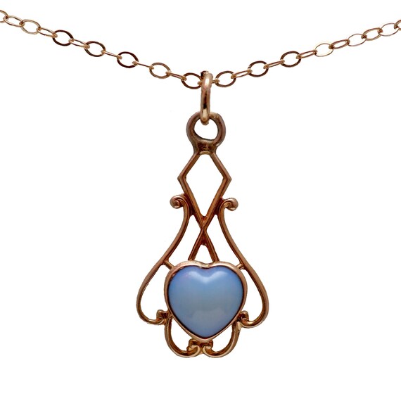 14k Opalite Heart Lavalier