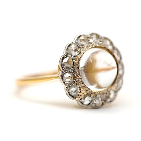 Victorian Rock Crystal Diamond Ring - image 1