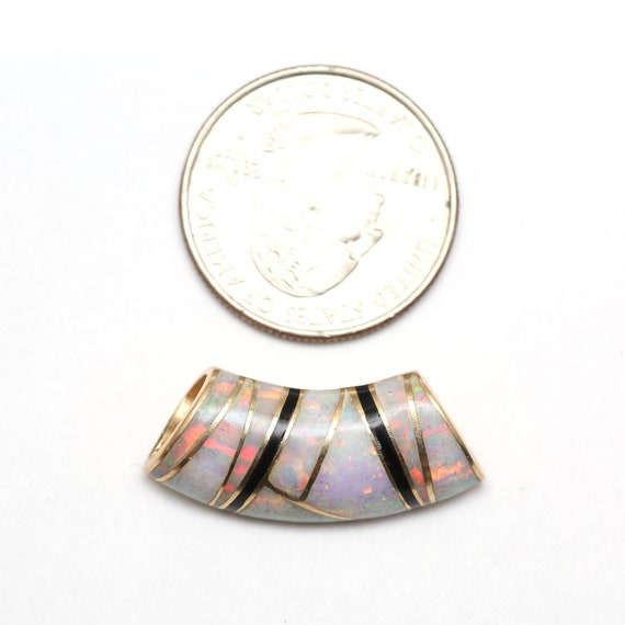 14k Australian Opal Inlay Slide - image 5