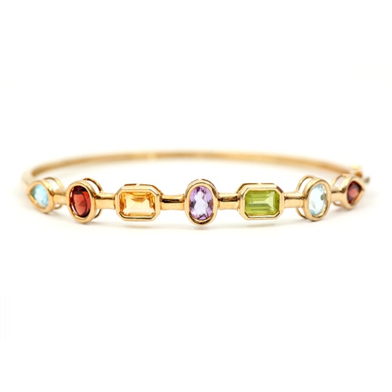 10k Gemstone Bangle - image 1