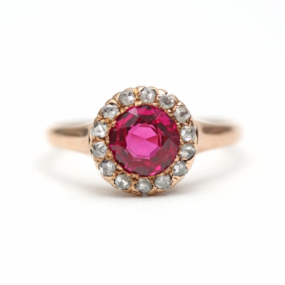 10k Hot Pink Ruby Ring Etsy