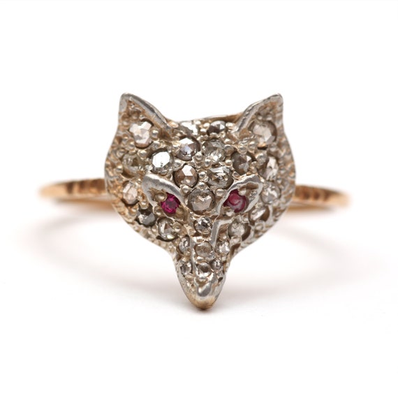 Victorian Diamond Fox Ring Etsy Australia