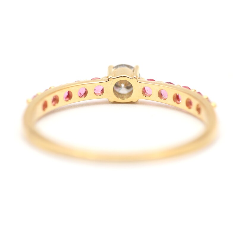 14k Blue Diamond Ruby Ring - Etsy