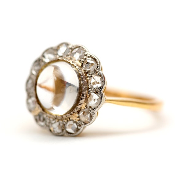 Victorian Rock Crystal Diamond Ring - image 3