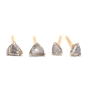 14k Natural Rose Cut Diamond Stud Earrings