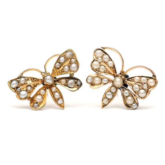 14k Victorian Butterfly Earrings