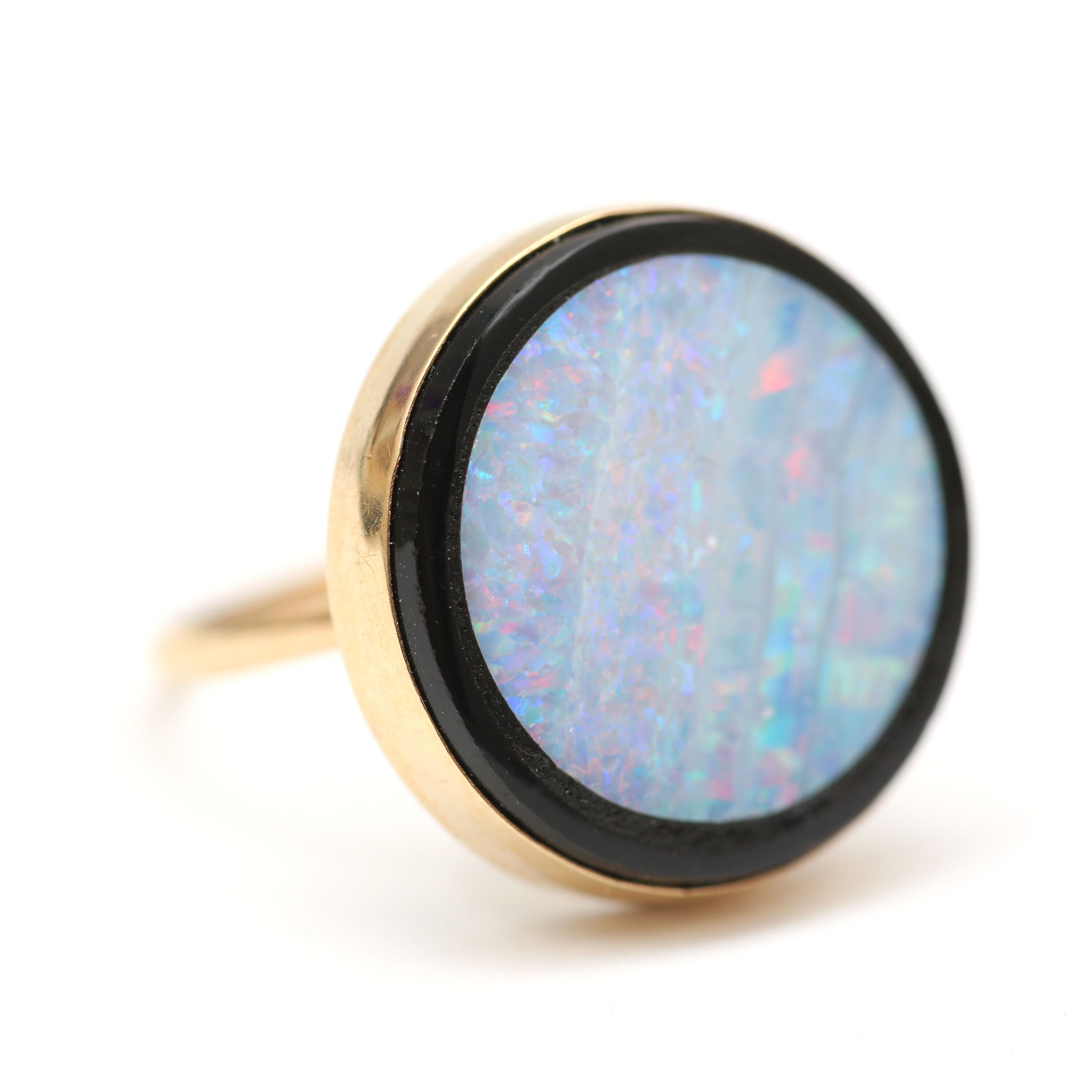 Opal Onyx Inlay Ring Etsy UK