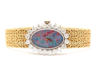 18k Opal Diamond Watch