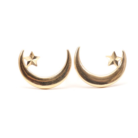 14k Moon and Star Earrings