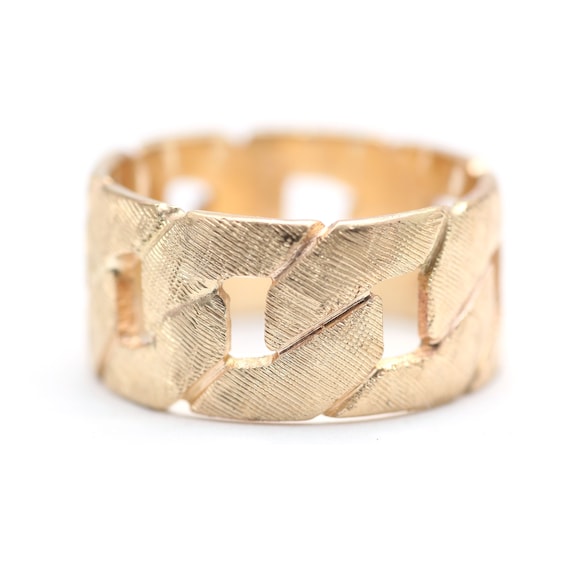 14k Textured Cuban Link Band - image 1