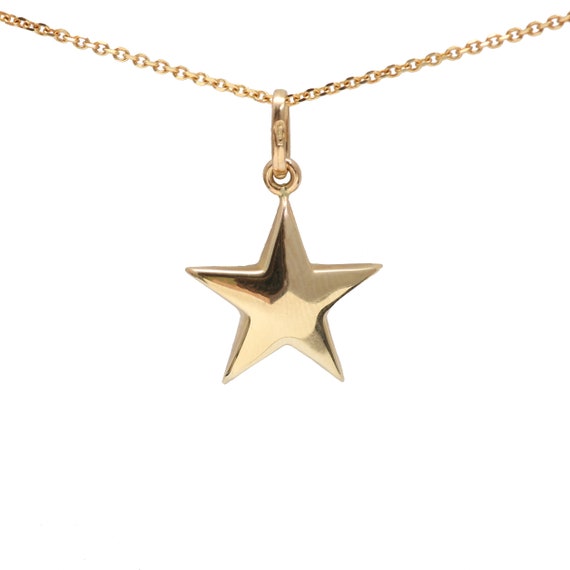 14k Puffy Star Necklace - image 2