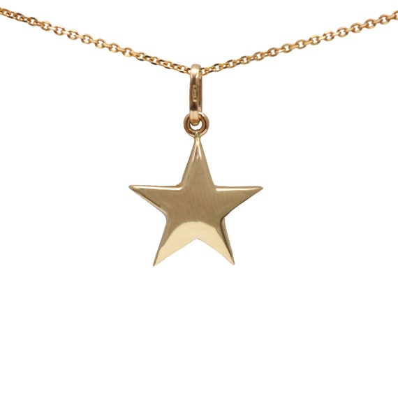 14k Puffy Star Necklace - image 1