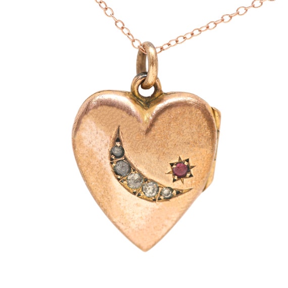 Victorian Heart Moon Locket