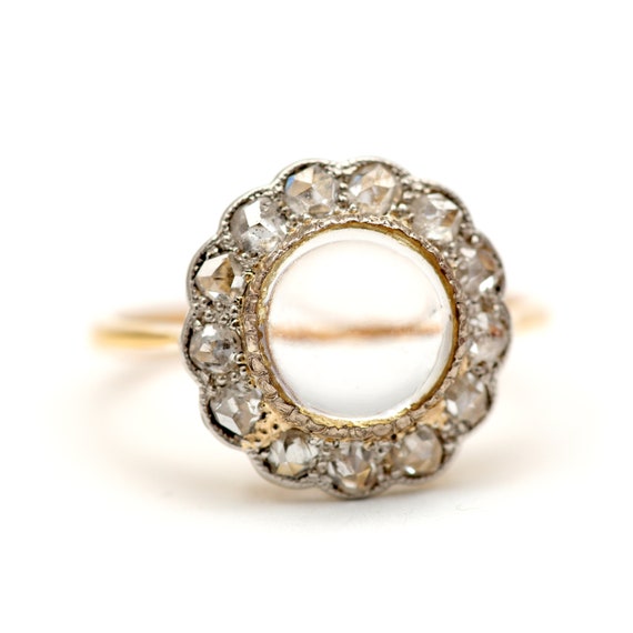 Victorian Rock Crystal Diamond Ring - image 2