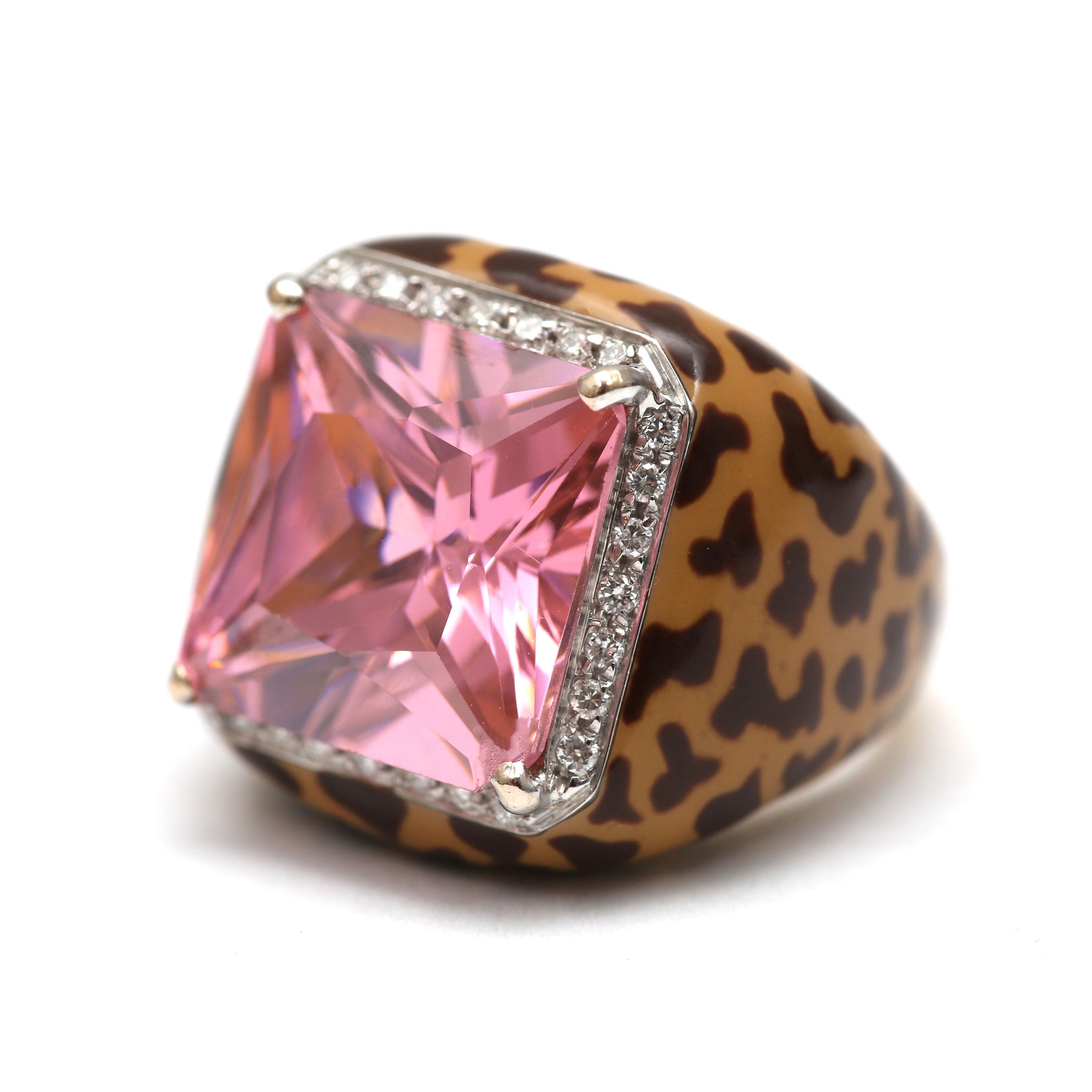 専用 704 Leopard Skin | Minya Pinky Ring 18k Pink Leopard Ring - Etsy