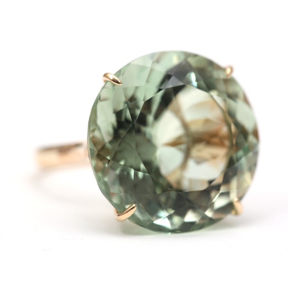 Gigantic 10k Green Amethyst Cocktail Ring Etsy Australia