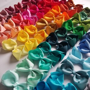 20 Hair Bows/ 4 inch/ 62 colors/ 4&quot; Grosgrain Bow, Large Grosgrain Hair Bows, Bow Clip, 4&quot; Ribbon Bow,  Big bow, Toddler Bow Clip, hair clip