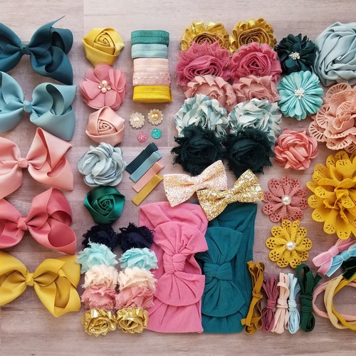 DIY Headband Kit Baby Shower Activity Kit 23 Flower Etsy