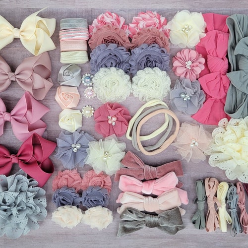 DIY Headband Kit Baby Shower Activity Kit 23 Flower Etsy