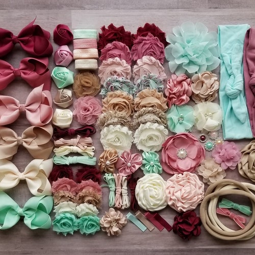 DIY Headband Kit Baby Shower Activity Kit 27 Flower Etsy