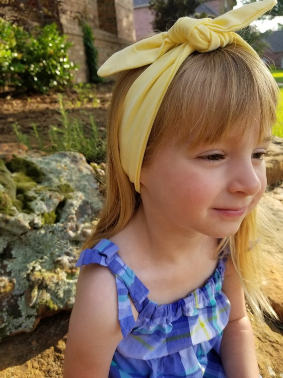 Top Knot Headband, Baby Girl Headband, Bunny Ears Headband, Head