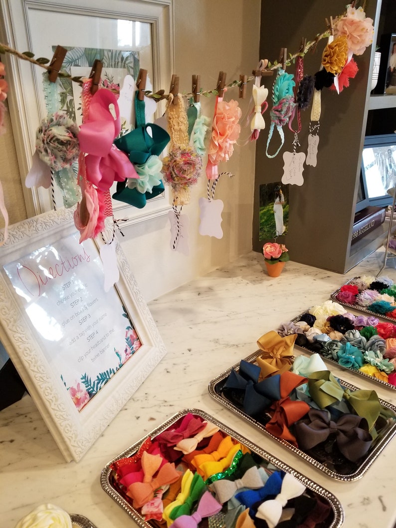 DIY Headband Kit Baby Shower Activity Kit 27 Flower Etsy