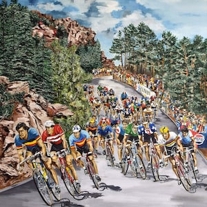 Campionati del mondo di ciclismo 1986 stampa su carta fine art. Poster ciclismo - Taglia formato con bordo bianco e titolo 20 x 24