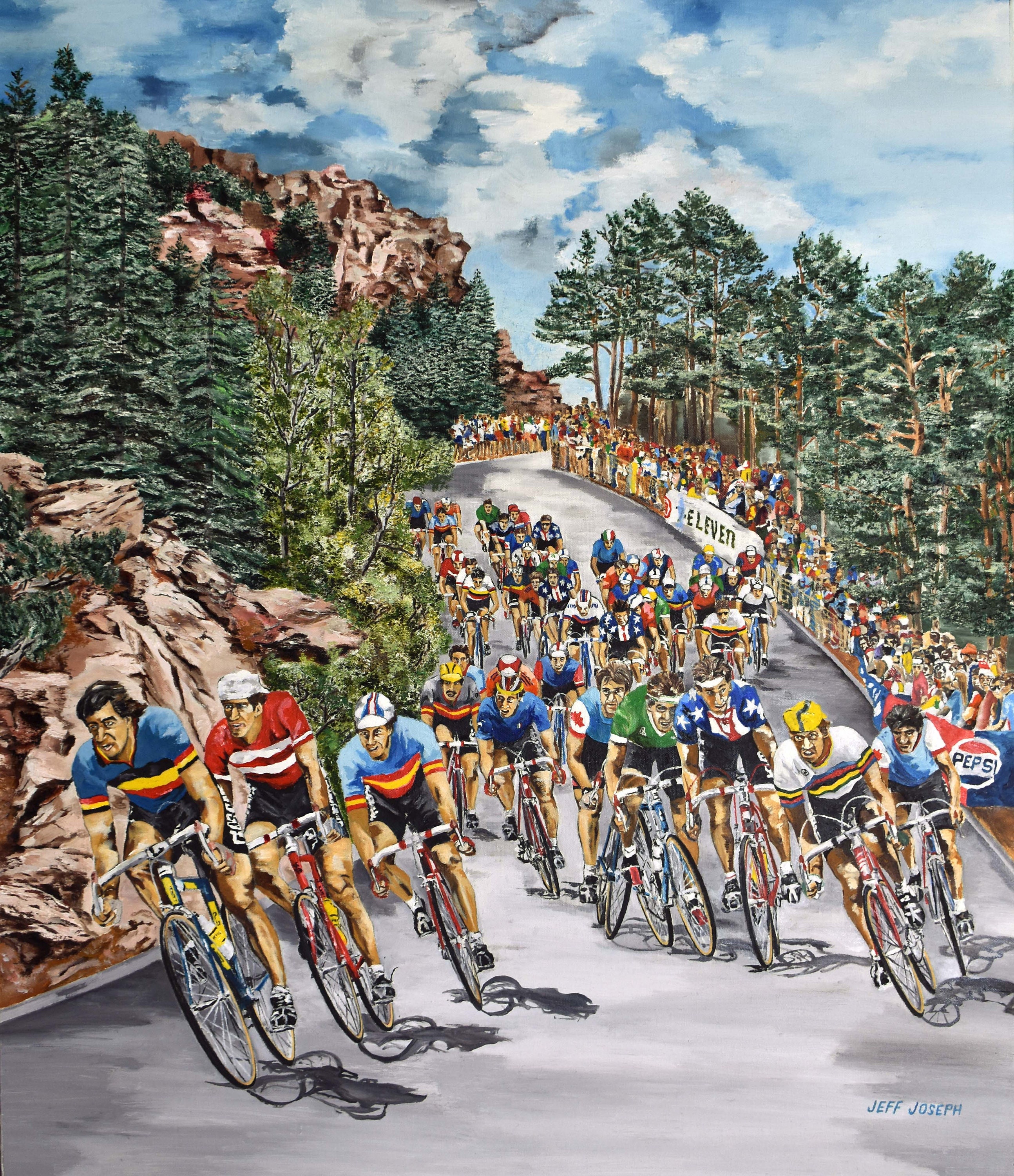 1986 Campeonato Mundial de Ciclismo impresión en papel de bellas