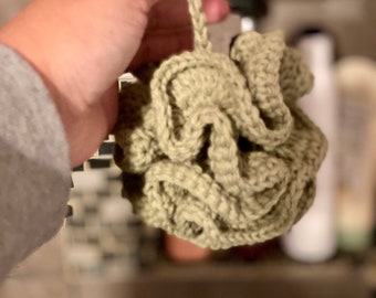 Crocheted Cotton Bath Loofah, Eco Friendly Bath Puff