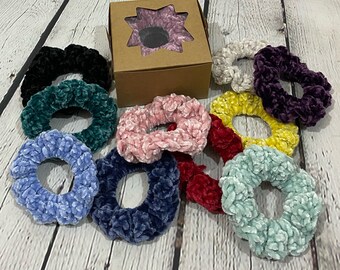 Velvet Scrunchie Mystery Bag, Crochet Hair Tie, 2-Pack