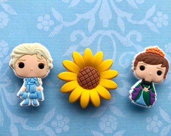 disney shoe charm Frozen shoe charm elsa shoe charm anna shoe charm tsum elsa and anna shoe charm elsa bracelet sunflower shoe charm