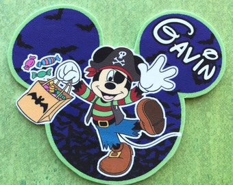 Aimant d'Halloween - Aimant de porte croisière Disney - Aimant de porte croisière Halloween en haute mer - AIMANT MICKEY MOUSE