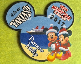 Disney Cruise Door Magnet - Minnie Mouse Magnet - Merrytime Cruise Magnet - Christmas Magnet - Mickey Magnet - Mickey and Minnie Magnet