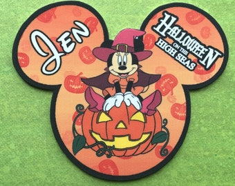 Aimant de porte personnalisé Minnie Mouse Halloween croisière