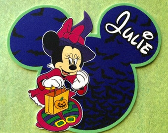 Aimant de porte personnalisé Minnie Mouse Halloween croisière