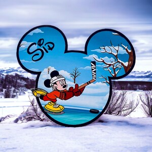 NEW Size Disney Cruise Door Magnet - Mickey Mouse Magnet - Mickey Mouse ice hockey Magnet - Custom Cruise Door Magnet - Personalized