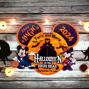 Halloween on the High Seas Door Magnet - Disney Cruise Door Magnet - - Mickey and Minnie Halloween