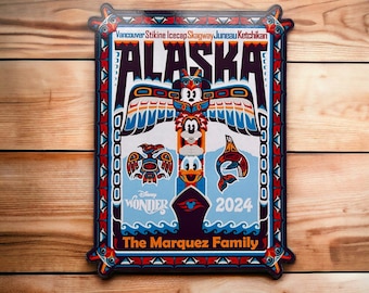 New Larger  - Disney Cruise Door Magnet - Alaska Magnet - Disney Wonder Magnet - Disney Wonder Alaska Door Magnet - Door Magnet - Alaska