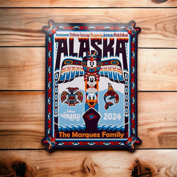 Nouveau grand format - aimant de porte croisière Disney - aimant Alaska - aimant Disney Wonder - aimant de porte Alaska Disney Wonder - aimant de porte - Alaska