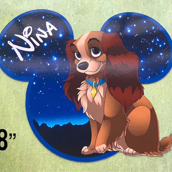 Disney Cruise Door Magnet - Lady and the Tramp Magnet - Lady Magnet - Dog Magnet - Lady Cruise Door Magnet - Lady and the Tramp Door Magnet