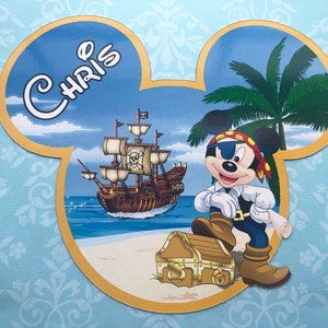 NEW Size - Disney Cruise Door Magnet - Pirate Mickey Magnet - Mickey Magnet - Pirate Magnet - Pirate Ship Magnet - Castaway Cay Magnet