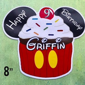 Disney Cruise Door Magnet - Mickey Mouse Magnet - Birthday Magnet - Happy Birthday Magnet - Mickey Magnet - Cupcake Magnet - Mickey Cupcake