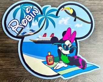 Castaway Cay Magnet - Minnie Beach Magnet - Minnie Magnet - Castaway Cay Door Magnet - Disney Cruise Ship Door Magnet