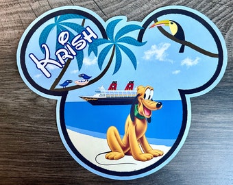 NEW Size Disney Cruise Door Magnet - Pluto Magnet - Donald Magnet - Custom Cruise Door Magnet - Castaway Cay Magnet Pluto Cruise Ship Magnet