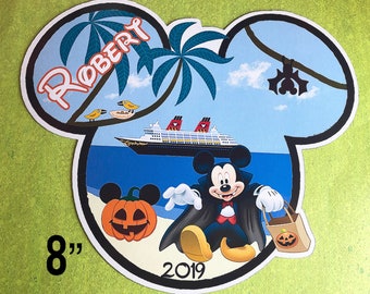 Aimant personnalisé Mickey Halloween Cruise - Déguisement vampire