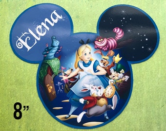 Disney Cruise Door Magnet - Alice in Wonderland Magnet - Alice Magnet - White Rabbit Magnet - Cheshire Cat Disney Cruise Door Magnet