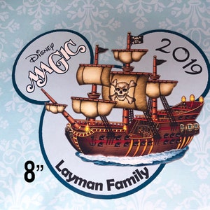 NEW Size Disney Cruise Magnet - Pirate Night Magnet - Pirate Ship Manget - Pirate Family Magnet - Pirate Magnet - Disney Cruise Door Magnet