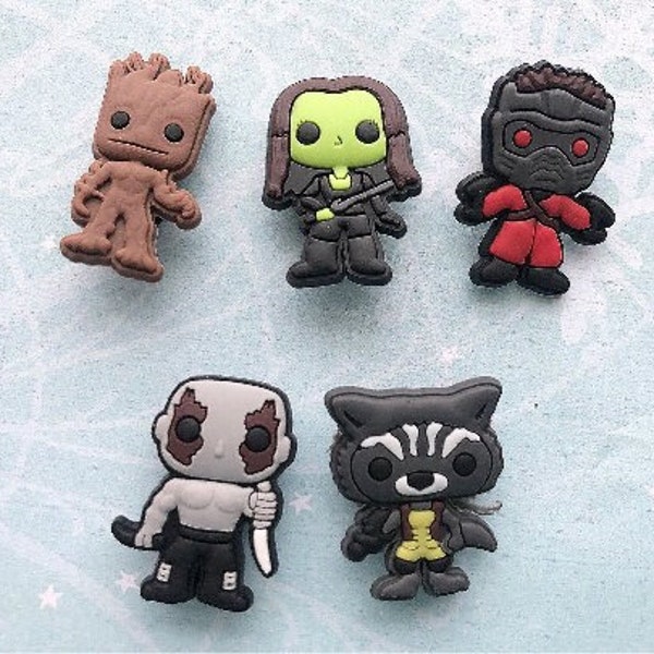 Starlord charm guardians of the galaxy shoe charm groot shoe charm gamora shoe charm skylord shoe charm drax shoe charm rocket shoe charm
