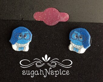 Inside Out Earrings - Sadness Earrings - Blue Earrings - Sadness Studs - Inside Out Studs - Inside Out Dangle Earrings