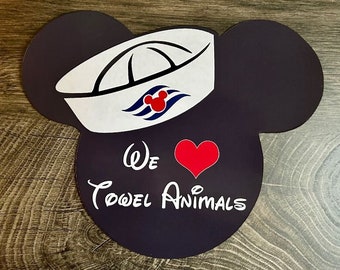 NEW Size Disney Cruise Door Magnet - We love towel animals magnet - mickey sailor magnet - mickey magnet - cruise magnet